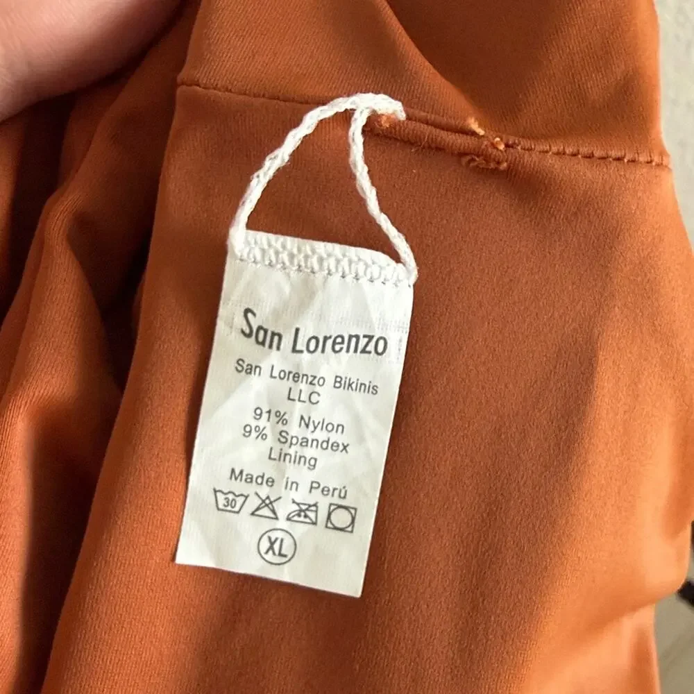 NWT San Lorenzo Golden Brown Neutral Swim Top Bikini XL